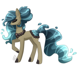 Size: 1481x1357 | Tagged: safe, artist:sugaryicecreammlp, oc, oc only, oc:laurel flow, original species, pond pony, simple background, solo, t, transparent background