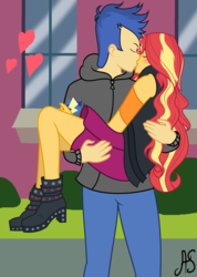 Size: 1585x2223 | Tagged: safe, artist:sparkling-sunset-s08, flash sentry, sunset shimmer, equestria girls, g4, my little pony equestria girls: better together, female, kissing, male, ship:flashimmer, shipping, straight