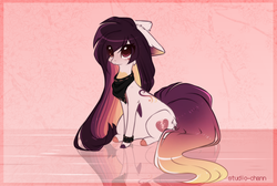 Size: 1599x1077 | Tagged: safe, artist:php146, oc, oc only, oc:ayaka, earth pony, pony, bandana, female, floppy ears, mare, sitting, solo