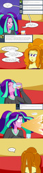 Size: 1000x4000 | Tagged: safe, artist:jake heritagu, adagio dazzle, aria blaze, comic:aria's archives, series:sciset diary, equestria girls, g4, alcohol, beer, clothes, comic, hoodie, spit take