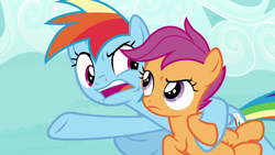 Size: 1280x720 | Tagged: safe, screencap, rainbow dash, scootaloo, g4, the washouts (episode)
