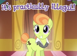 Size: 483x352 | Tagged: safe, gameloft, lady justice, swift justice, earth pony, pony, cutie mark, female, gavel, mare, meme, solo, town hall, wow! glimmer