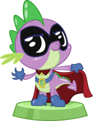 Size: 2540x3302 | Tagged: safe, artist:phucknuckl, budge studios, part of a set, spike, dragon, g4, my little pony pocket ponies, cape, clothes, high res, humdrum costume, male, power ponies, sidekick, simple background, solo, transparent background, vector