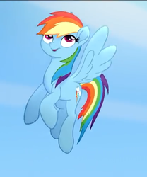 Size: 417x502 | Tagged: safe, screencap, rainbow dash, pegasus, pony, g4, my little pony: the movie, cropped, cutie mark, female, flying, looking up, mare, solo