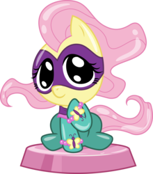 Size: 2712x3080 | Tagged: safe, artist:phucknuckl, budge studios, part of a set, fluttershy, saddle rager, pegasus, pony, g4, my little pony pocket ponies, bracelet, clothes, cute, female, high res, power ponies, shyabetes, simple background, solo, transparent background, weapons-grade cute