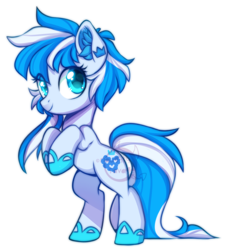 Size: 750x813 | Tagged: safe, artist:cabbage-arts, oc, oc only, oc:royal dia, earth pony, pony, commission, commissioner:royalserpifeu, digital art, ear fluff, earth pony oc, female, lightly watermarked, looking at you, mare, rearing, signature, simple background, smiling, solo, transparent background, watermark