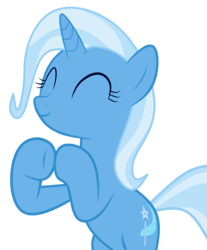 Size: 2823x3416 | Tagged: safe, artist:razoredge2312, derpibooru exclusive, trixie, pony, g4, bipedal, eyes closed, female, high res, hooves together, simple background, solo, transparent background, vector
