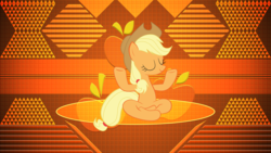 Size: 3840x2160 | Tagged: safe, artist:laszlvfx, artist:razoredge2312, artist:uxyd, edit, applejack, earth pony, pony, a rockhoof and a hard place, g4, cowboy hat, eyes closed, female, hat, high res, lotus position, mare, meditating, smiling, solo, stetson, wallpaper, wallpaper edit, yoga