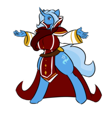 Size: 1267x1400 | Tagged: safe, artist:tartsarts, trixie, unicorn, anthro, g4, big breasts, breasts, busty trixie, clothes, commission, female, human to anthro, robe, simple background, solo, transformation, transformed, transparent background