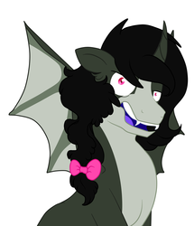 Size: 4300x5000 | Tagged: safe, artist:piñita, oc, oc:zalam, demon, demon pony, absurd resolution, bat wings, bust, looking at you, portrait, vector