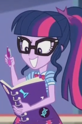 Size: 384x581 | Tagged: safe, screencap, sci-twi, twilight sparkle, equestria girls, equestria girls specials, g4, my little pony equestria girls: better together, my little pony equestria girls: rollercoaster of friendship, female, geode of telekinesis, laughing