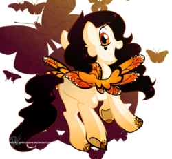 Size: 1300x1200 | Tagged: safe, artist:yokokinawa, oc, oc only, oc:monarch dream, butterfly, monarch butterfly, pegasus, pony, female, makeup, mare, simple background, solo, transparent background