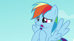 Size: 1280x720 | Tagged: safe, screencap, rainbow dash, pegasus, pony, g4, the washouts (episode), female, mare, open mouth, solo