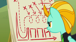 Size: 1280x720 | Tagged: safe, screencap, lightning dust, pegasus, pony, g4, the washouts (episode), clothes, female, mare, ramp, solo, stunt, uniform, washouts uniform