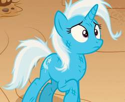 Size: 882x720 | Tagged: safe, screencap, trixie, pony, unicorn, g4, road to friendship, cropped, female, mare, messy mane, solo