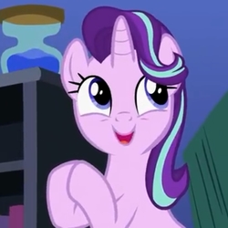 Size: 721x720 | Tagged: safe, screencap, starlight glimmer, pony, unicorn, g4, rock solid friendship, cute, glimmerbetes, hourglass, open mouth, smiling, solo