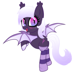 Size: 3100x3200 | Tagged: safe, artist:windykirin, oc, oc only, oc:proxi, bat pony, pony, clothes, cute, female, flying, high res, mare, simple background, socks, solo, striped socks, transparent background