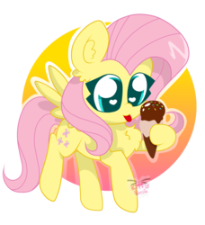 Size: 2968x3248 | Tagged: safe, artist:kittyrosie, fluttershy, pegasus, pony, g4, cute, female, food, heart eyes, high res, ice cream, mare, shyabetes, simple background, solo, tongue out, transparent background, wingding eyes