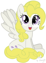 Size: 2952x4000 | Tagged: safe, artist:dzejpi, surprise, pony, g1, g4, female, g1 to g4, generation leap, paper eyes, signature, simple background, sitting, solo, transparent background, vector