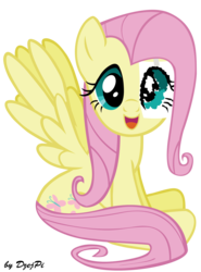Size: 2952x4000 | Tagged: safe, artist:dzejpi, part of a set, fluttershy, pony, g4, female, paper eyes, signature, simple background, sitting, solo, transparent background, vector