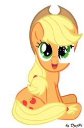 Size: 2952x4500 | Tagged: safe, artist:dzejpi, part of a set, applejack, earth pony, pony, g4, female, paper eyes, signature, simple background, sitting, solo, transparent background, vector