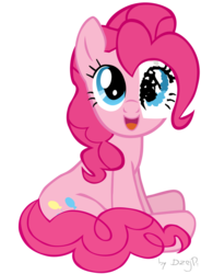 Size: 1024x1388 | Tagged: safe, artist:dzejpi, part of a set, pinkie pie, earth pony, pony, g4, female, paper eyes, signature, simple background, sitting, solo, transparent background, vector