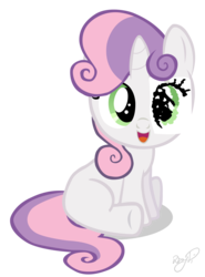 Size: 2952x4000 | Tagged: safe, artist:dzejpi, sweetie belle, pony, g4, female, paper eyes, signature, simple background, sitting, solo, transparent background, vector