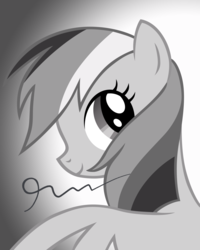 Size: 2400x3000 | Tagged: safe, alternate version, artist:t-dijk, rainbow dash, pony, g4, the mysterious mare do well, autograph, black and white, bust, female, grayscale, high res, monochrome, photo, portrait, poster, solo, vector
