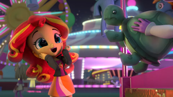Size: 1920x1080 | Tagged: safe, screencap, sunset shimmer, tank, equestria girls, g4, cute, doll, equestria girls minis, fun at the theme park, shimmerbetes, toy