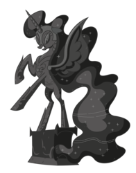 Size: 2139x2722 | Tagged: safe, artist:breadking, nightmare moon, pony, g4, female, high res, simple background, solo, statue, transparent background, vector