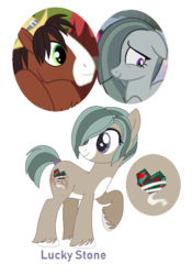 Size: 459x655 | Tagged: safe, artist:superrosey16, marble pie, trouble shoes, oc, oc:lucky stone, earth pony, pony, g4, female, marbleshoes, mare, offspring, parent:marble pie, parent:trouble shoes, parents:marbleshoes, simple background, transparent background