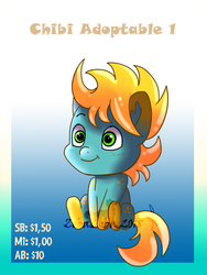 Size: 525x700 | Tagged: safe, artist:zobaloba, oc, oc only, earth pony, pony, adoptable, advertisement, auction, chibi, cute, solo