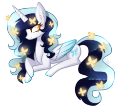 Size: 1500x1337 | Tagged: safe, artist:sugaryicecreammlp, oc, oc only, oc:roxy lovli pop, alicorn, pony, female, mare, prone, simple background, solo, transparent background