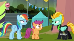 Size: 1920x1080 | Tagged: safe, screencap, lightning dust, rainbow dash, scootaloo, pony, g4, the washouts (episode), clothes, uniform, washouts uniform