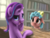 Size: 3385x2582 | Tagged: safe, artist:odooee, cozy glow, starlight glimmer, pony, unicorn, g4, marks for effort, desk, female, filly, get a load of this guy, guidance counselor, high res, open mouth, scene interpretation, talking, underhoof