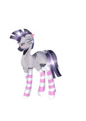 Size: 2894x4093 | Tagged: safe, artist:fierkedeath, oc, oc only, oc:zebra north, pony, zebra, blushing, clothes, femboy, male, simple background, socks, solo, stallion, striped socks, transparent background, zebra femboy, zebra oc