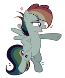 Size: 1024x1233 | Tagged: safe, artist:mintoria, oc, oc only, oc:rainbow flash, pegasus, pony, base used, female, mare, not rainbow dash, offspring, parent:quibble pants, parent:rainbow dash, parents:quibbledash, rainbow hair, simple background, solo, transparent background