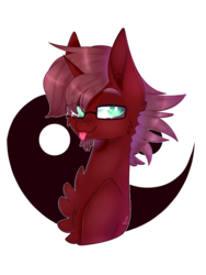 Size: 1324x1757 | Tagged: safe, artist:honeybbear, oc, oc only, pony, unicorn, bust, glasses, male, portrait, simple background, solo, stallion, tongue out, transparent background, yin-yang