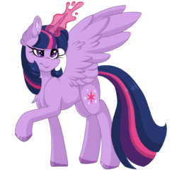 Size: 1000x1000 | Tagged: safe, artist:melodytheartpony, twilight sparkle, alicorn, pony, g4, chest fluff, ear fluff, female, magic, princess, simple background, solo, spread wings, transparent background, twilight sparkle (alicorn), wings