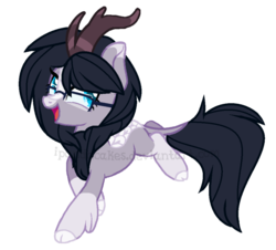 Size: 826x747 | Tagged: safe, artist:ipandacakes, oc, oc only, oc:sapphire, kirin, g4, sounds of silence, female, glasses, kirin-ified, simple background, solo, species swap, transparent background