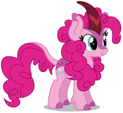 Size: 5563x5112 | Tagged: safe, artist:dragonchaser123, pinkie pie, kirin, g4, sounds of silence, absurd resolution, cloven hooves, cute, diapinkes, female, kirin pinkie, kirin-ified, leonine tail, mare, simple background, smiling, solo, species swap, standing, transparent background, vector