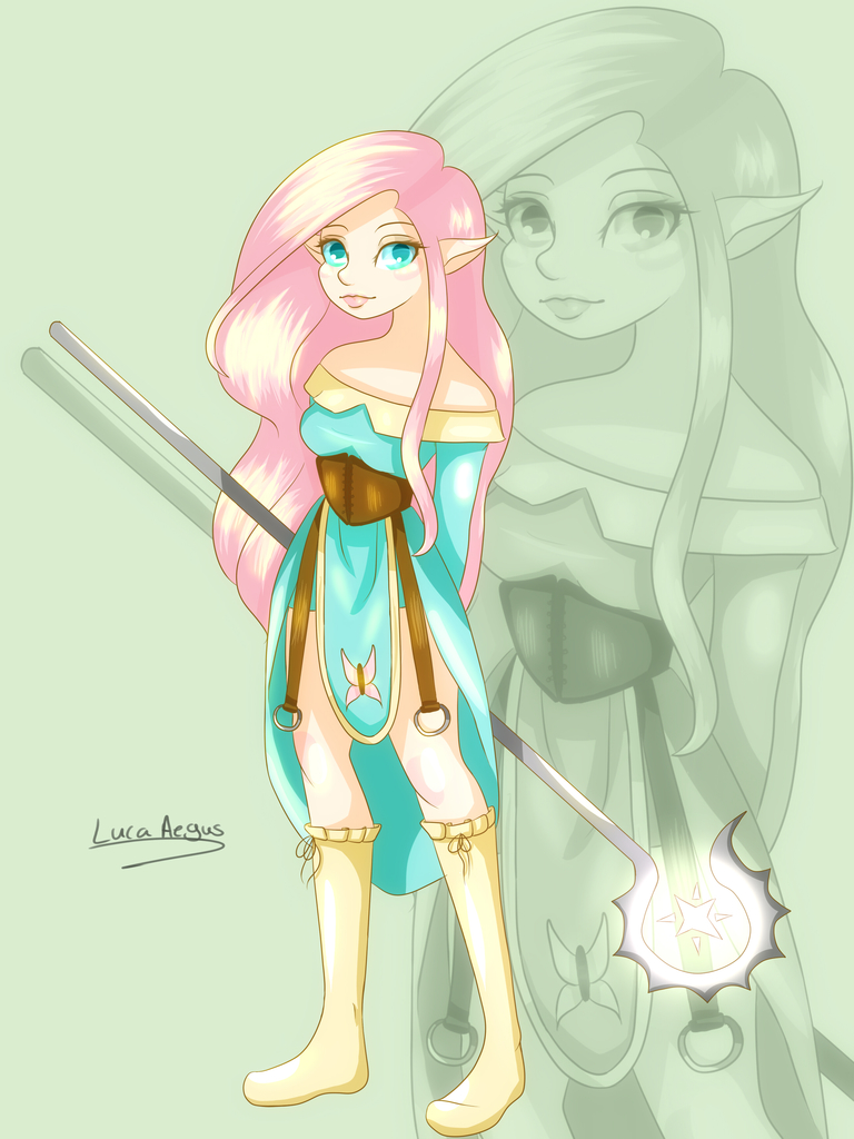 1832369 Safe Artistrmhess Fluttershy Human Cleric Elf Ears Female Humanized Looking 1691