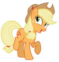 Size: 6400x6750 | Tagged: safe, artist:estories, applejack, earth pony, pony, g4, absurd resolution, brooch, cute, female, hat, jackabetes, simple background, solo, transparent background, vector
