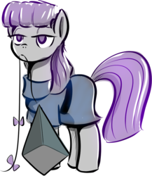 Size: 775x891 | Tagged: safe, artist:christheblue, maud pie, earth pony, pony, g4, colored, female, kite, lidded eyes, mare, simple background, white background
