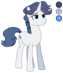 Size: 2570x3008 | Tagged: safe, artist:diamond-chiva, oc, oc only, oc:guthmaer gem, pony, unicorn, high res, male, offspring, parent:fancypants, parent:rarity, parents:raripants, reference sheet, simple background, solo, stallion, transparent background