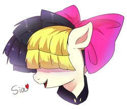 Size: 1907x1639 | Tagged: safe, artist:hosikawa, songbird serenade, pegasus, pony, g4, my little pony: the movie, bow, bust, female, hair bow, mare, sia (singer), simple background, solo, white background