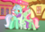 Size: 1709x1225 | Tagged: safe, artist:serathrix, liza doolots, lyra heartstrings, minty bubblegum, petunia, tootsie flute, pony, unicorn, g4, aunt and niece, blushing, cute, female, filly, hug, like mother like daughter, like parent like child, mare, mother and daughter, sisters, sugarcube corner, trio, trio female