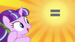 Size: 1280x720 | Tagged: safe, edit, edited screencap, screencap, starlight glimmer, pony, unicorn, g4, road to friendship, egalitarianism, equality, female, mare, s5 starlight, solo