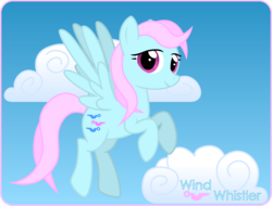 Size: 1200x914 | Tagged: safe, artist:issmafia, wind whistler, pegasus, pony, g1, g4, cloud, female, flying, g1 to g4, generation leap, mare, sky, solo