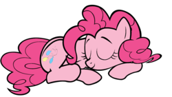 Size: 1280x720 | Tagged: safe, artist:icicle-niceicle-1517, artist:ikillyou121, color edit, edit, pinkie pie, earth pony, pony, g4, colored, eyes closed, female, mare, simple background, sleeping, sleepy, solo, transparent background